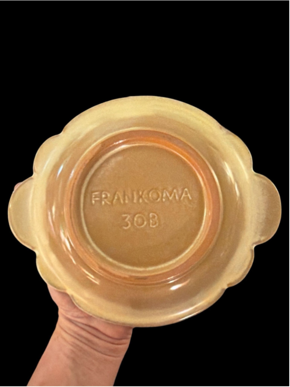 Frankoma 30B Creamer w/ Underplate Tan Satin Glaze Mid Century Pottery Set - Picture 6 of 6